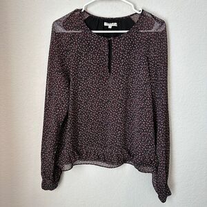 Rebecca Minkoff Black Floral Cottagecore Blouse - Size Small - EUC